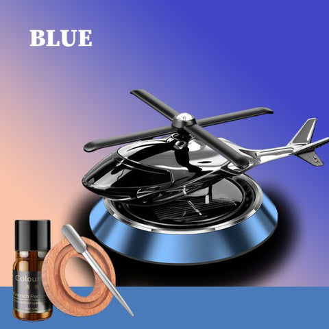 Blue Color Car Aroma Diffuser Air Freshener Solar Power Car Dashboard Helicopter Refill Perfume